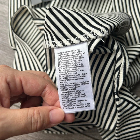 Bebe Short Asymmetrical Striped Stretch  Mini Dress - Picture 14 of 15